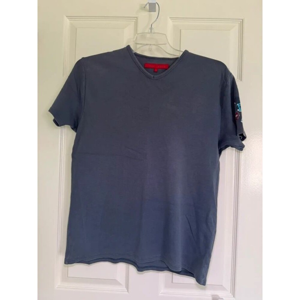 Fcuk jeans vintage T-shirt L cotton petrol blue small graphics